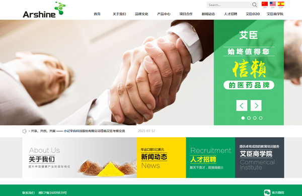 湖南艾臣生物网站制作项目