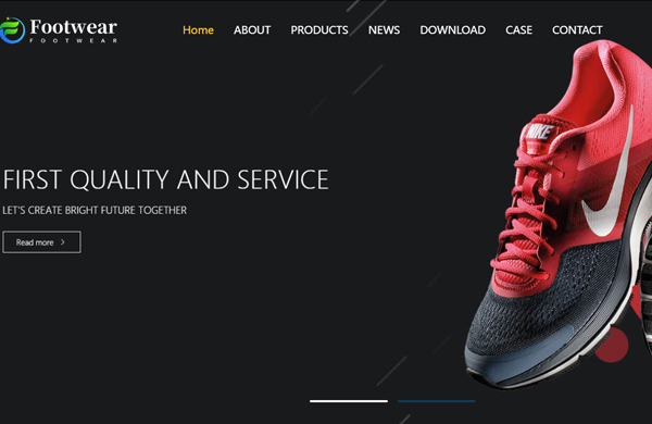 响应式鞋业外贸企业网站建设模板