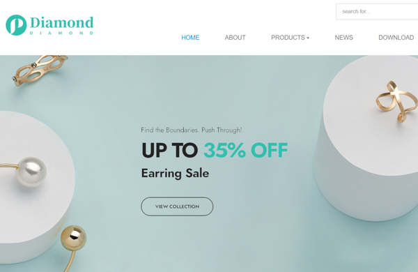 响应式珠宝首饰外贸企业网站建设模板