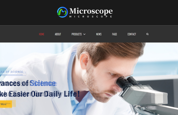 响应式显微镜仪器外贸英文网站开发模板