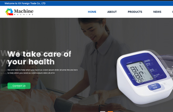 响应式血压计设备外贸公司网站定制模板