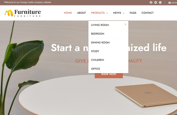 响应式英文外贸企业网站开发模板